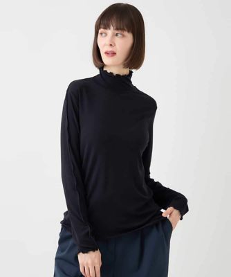大きいサイズ！HIROKO BIS フリル　カットソー15 大きいサイズ】メローフリルハイネックカットソー ／洗える