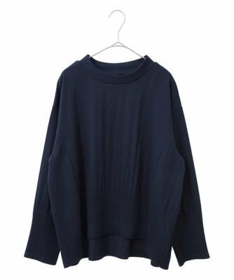 ヤントル/コットンニットプルオーバー/ブラック/ニットセーター/オーバーサイズ ヤントル/コットンニットプルオーバー/ブラック/ニットセーター