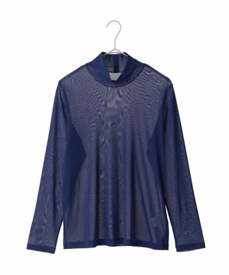 ＜HIROKO BIS GRANDE (Women)＞【大きいサイズ】シアーハイネックカットソー　／洗濯機で洗える