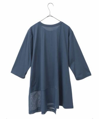【大きいサイズ／ＵＶカット／遮熱性】メッシュ切り替えデザインチュニック　／洗濯機で洗える