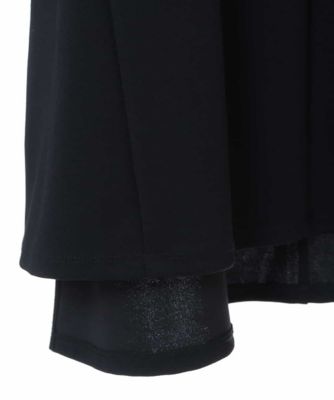 【洗える】ジョーゼットジャージーキーネックプルオーバー