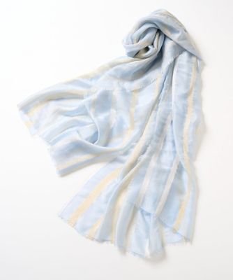 CHRISTIAN AUJARD (Women)/クリスチャン オジャール ラメボーダーストール 50ライトブルー スカーフ・ショール【三越伊勢丹/公式】