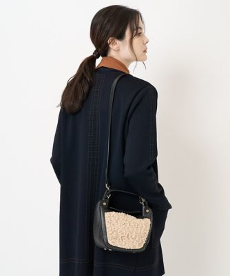 CHRISTIAN AUJARD (Women)/クリスチャン オジャール フェイクムートン2WAYバッグ 94ブラック×ベージュ 旅行用かばん・バッグ【三越伊勢丹/公式】