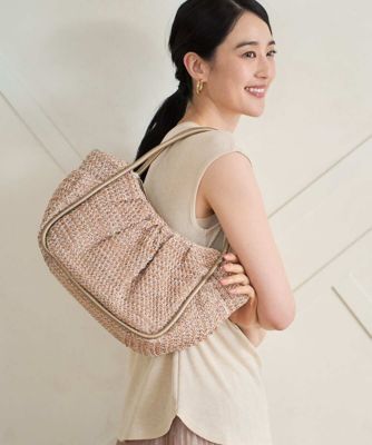 ＜CHRISTIAN AUJARD (Women)＞ラフィアライクハーフムーンバッグ