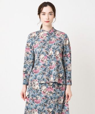 CHRISTIAN AUJARD (Women)/クリスチャン オジャール [セットアップ対応]ゴブランフラワープリントブラウス 55ブルー系 トップス【三越伊勢丹/公式】