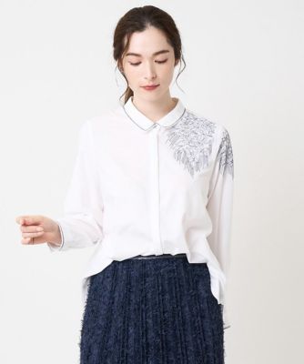 CHRISTIAN AUJARD (Women)/クリスチャン オジャール 刺繍デザイン長袖ブラウス 90ホワイト トップス【三越伊勢丹/公式】