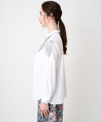 刺繍デザイン長袖ブラウス | CHRISTIAN AUJARD (Women)/クリスチャン