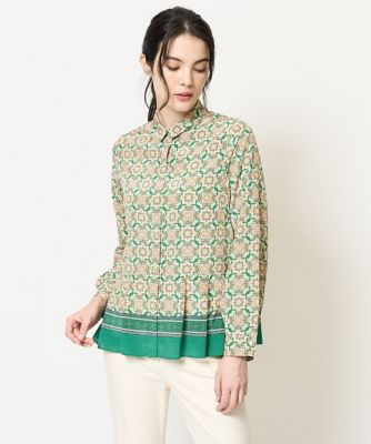 【SALE】CHRISTIAN AUJARD (Women)/クリスチャン オジャール [セットアップ対応]ノスタルジックフローラルプリントブラウス グリーン35 トップス【三越伊勢丹/公式】