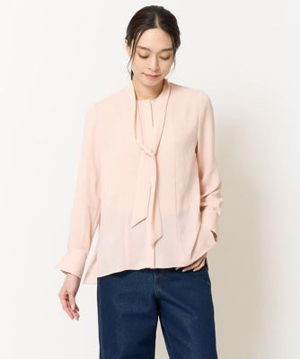 【SALE】CHRISTIAN AUJARD (Women)/クリスチャン オジャール 長袖ボウタイブラウス ピンク01 トップス【三越伊勢丹/公式】
