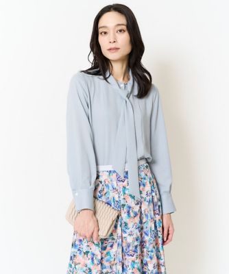 【SALE】CHRISTIAN AUJARD (Women)/クリスチャン オジャール 長袖ボウタイブラウス ライトブルー50 トップス【三越伊勢丹/公式】
