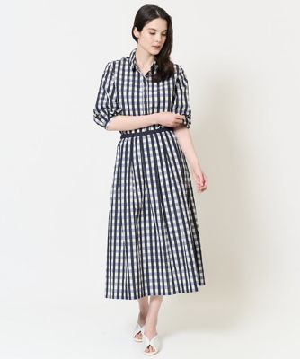 ［セットアップ対応］シャンブレーチェックブラウス