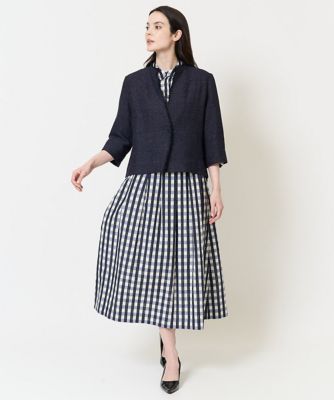 ［セットアップ対応］シャンブレーチェックブラウス