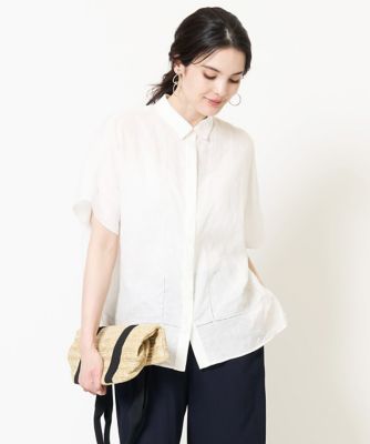 ＜CHRISTIAN AUJARD (Women)＞［吸水速乾］リネンワイドシルエットブラウス