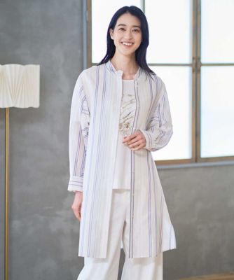 ＜CHRISTIAN AUJARD (Women)＞ドビーストライプロングブラウス