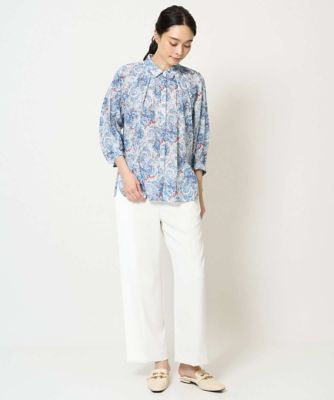 ［通気性・発散性］プチフラワーペイズリープリントブラウス