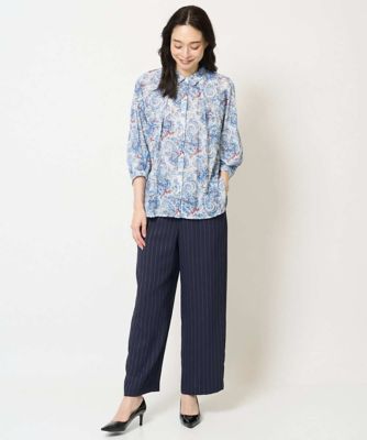 ［通気性・発散性］プチフラワーペイズリープリントブラウス