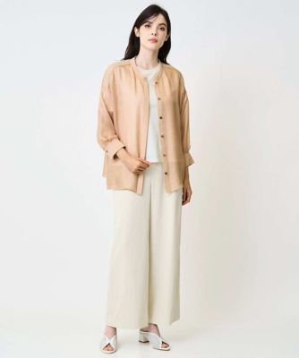 ［セットアップ対応］長袖シアーブラウス