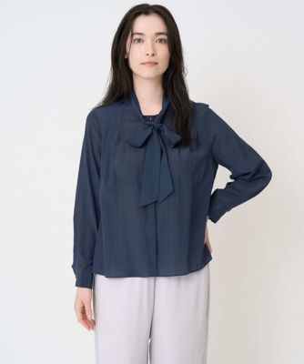 CHRISTIAN AUJARD (Women)/クリスチャン オジャール 長袖ボウタイブラウス 57ネイビー トップス【三越伊勢丹/公式】