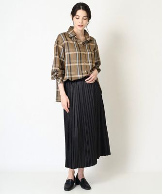 セットアップ対応・ドライタッチ］ラメシャンブレーチェックブラウス