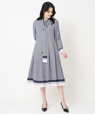 ＜CHRISTIAN AUJARD (Women)＞棒タイ付プリントワンピース