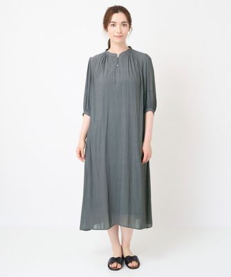 ［接触冷感・ドライタッチ］ギャザーデザインワンピース
