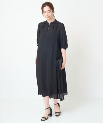 ［接触冷感・ドライタッチ］ギャザーデザインワンピース