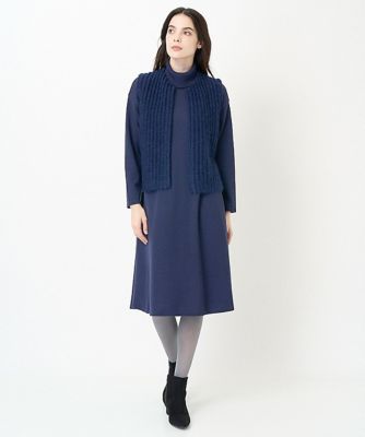 タートルネックニットワンピース