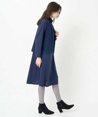 タートルネックニットワンピース