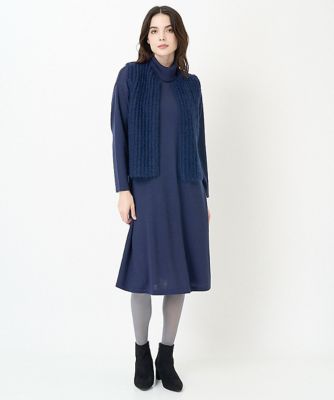 タートルネックニットワンピース