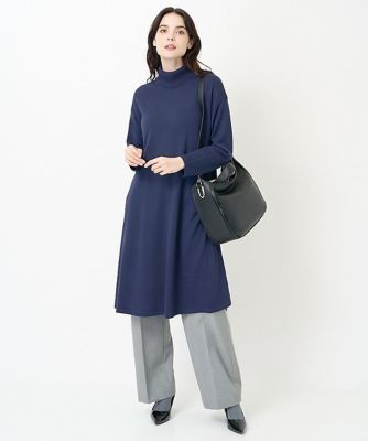 タートルネックニットワンピース
