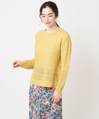 CHRISTIAN AUJARD (Women)/クリスチャン オジャール ラメスパンコール長袖ニットプルオーバー 20イエロー トップス【三越伊勢丹/公式】