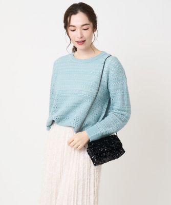 CHRISTIAN AUJARD (Women)/クリスチャン オジャール ラメスパンコール長袖ニットプルオーバー 50ブルー トップス【三越伊勢丹/公式】