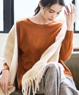 CHRISTIAN AUJARD (Women)/クリスチャン オジャール [アンサンブル対応]カシミヤシルクニット 15オレンジ トップス【三越伊勢丹/公式】