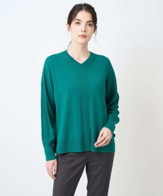 CHRISTIAN AUJARD (Women)/クリスチャン オジャール Vネックプルオーバーニット 35グリーン トップス【三越伊勢丹/公式】