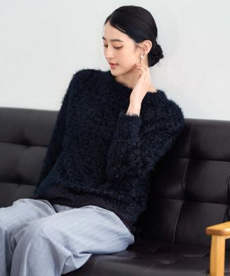 ANAYI 黒 ニット　ファンシーヤーン セーター ファンシーヤーンニットプルオーバー | CHRISTIAN AUJARD (Women