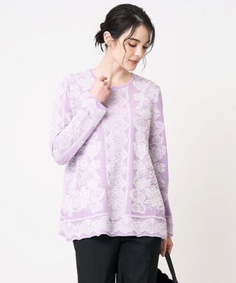 ＜CHRISTIAN AUJARD (Women)＞レーシージャカードニットプルオーバー