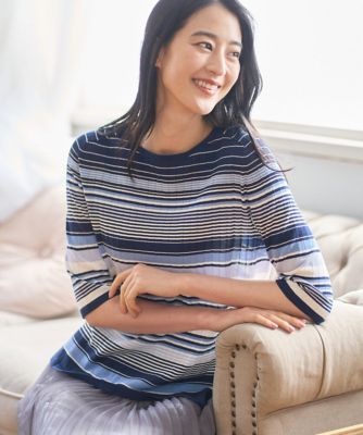 ＜CHRISTIAN AUJARD (Women)＞マルチボーダーニットプルオーバー