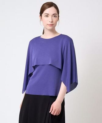 【SALE】CHRISTIAN AUJARD (Women)/クリスチャン オジャール ケープ風デザインニット ブルー55 トップス【三越伊勢丹/公式】
