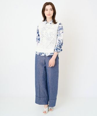 透かし編みニットベスト