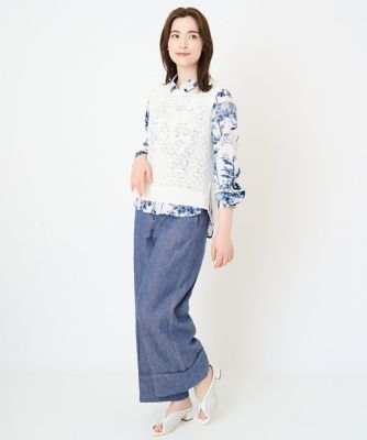 透かし編みニットベスト
