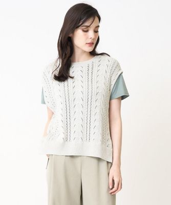 ＜CHRISTIAN AUJARD (Women)＞透かし編みニットベスト