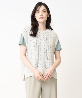 透かし編みニットベスト