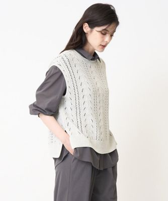 透かし編みニットベスト