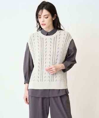 透かし編みニットベスト