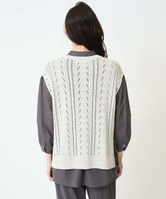 透かし編みニットベスト