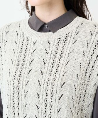 透かし編みニットベスト