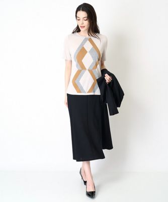 幾何学柄ニット