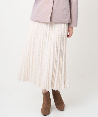 CHRISTIAN AUJARD (Women)/クリスチャン オジャール カットジャカードプリーツスカート 80アイボリー ロングスカート【三越伊勢丹/公式】