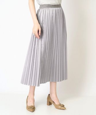 ＜CHRISTIAN AUJARD (Women)＞レザー風サテンプリーツスカート