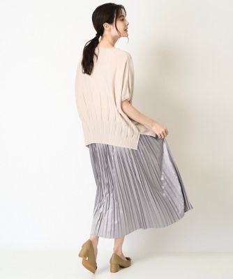 レザー風サテンプリーツスカート